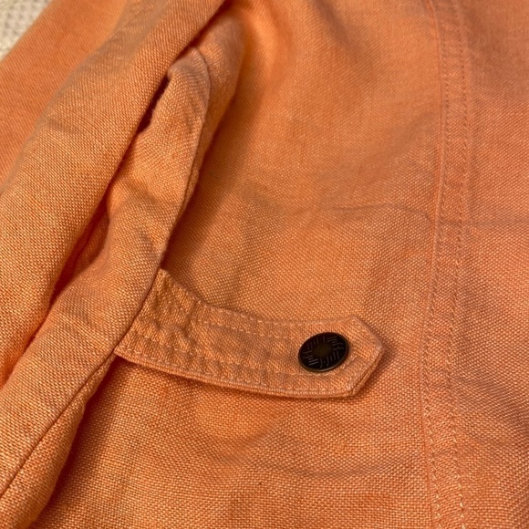 J.jill Linen Jacket Size Petite M - Peach Orange - Picture 3 of 14